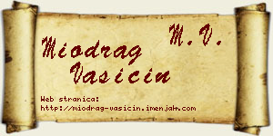 Miodrag Vasičin vizit kartica